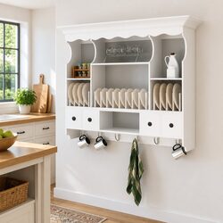 Practical Wooden Kitchen Wall Cabinet with Drawers