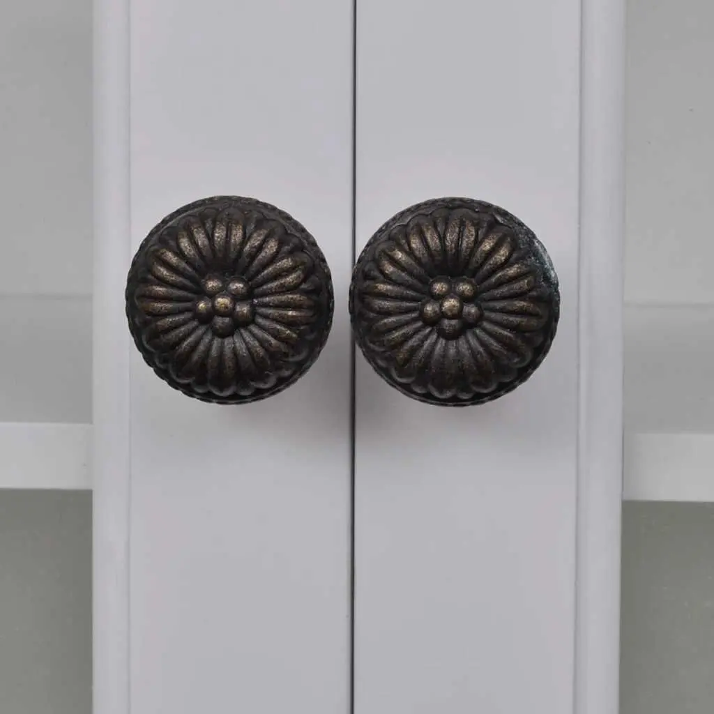 Wooden Kitchen Wall Cabinet Storage Shelves Drawers Hooks White