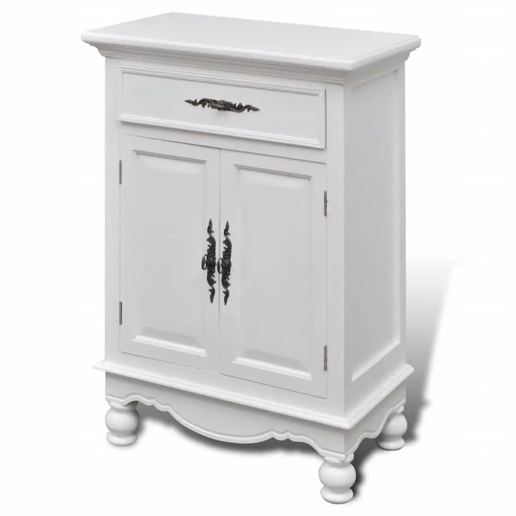 White Wooden Cabinet with Ample Storage Solutions