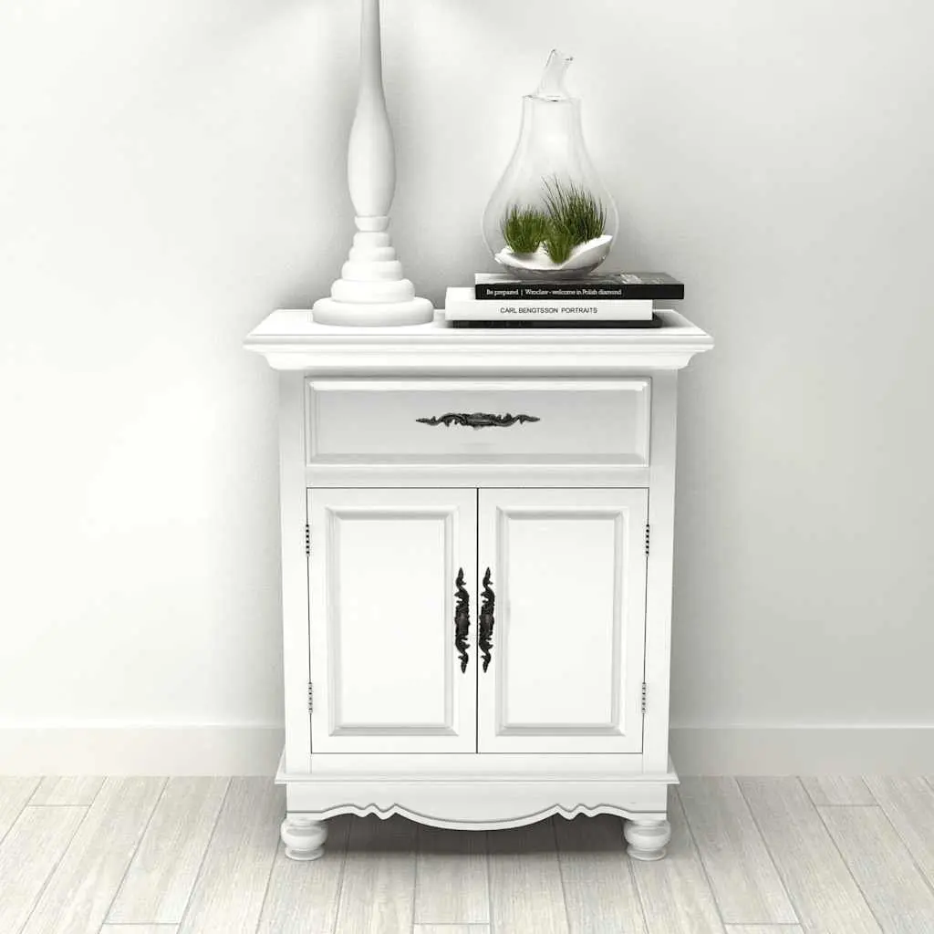 White Wooden Cabinet with Ample Storage Solutions