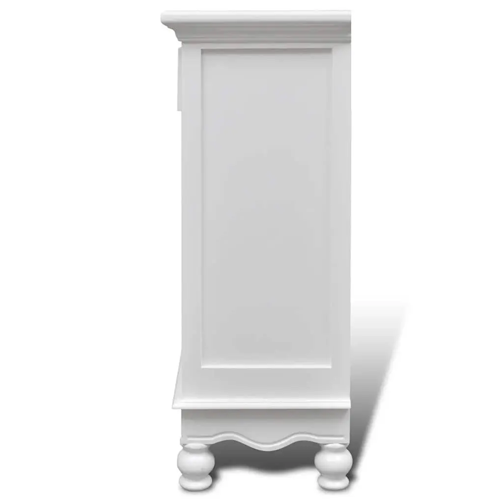 White Wooden Cabinet with Ample Storage Solutions