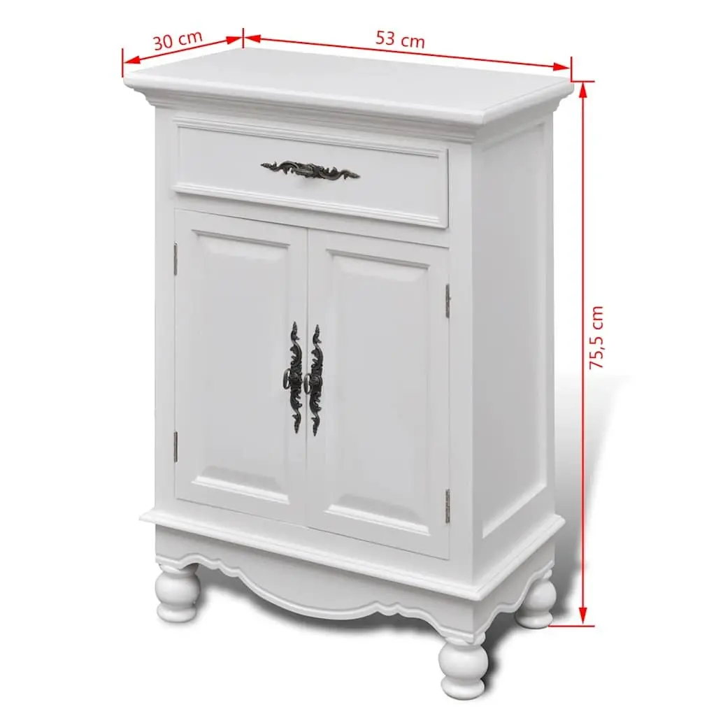 White Wooden Cabinet with Ample Storage Solutions