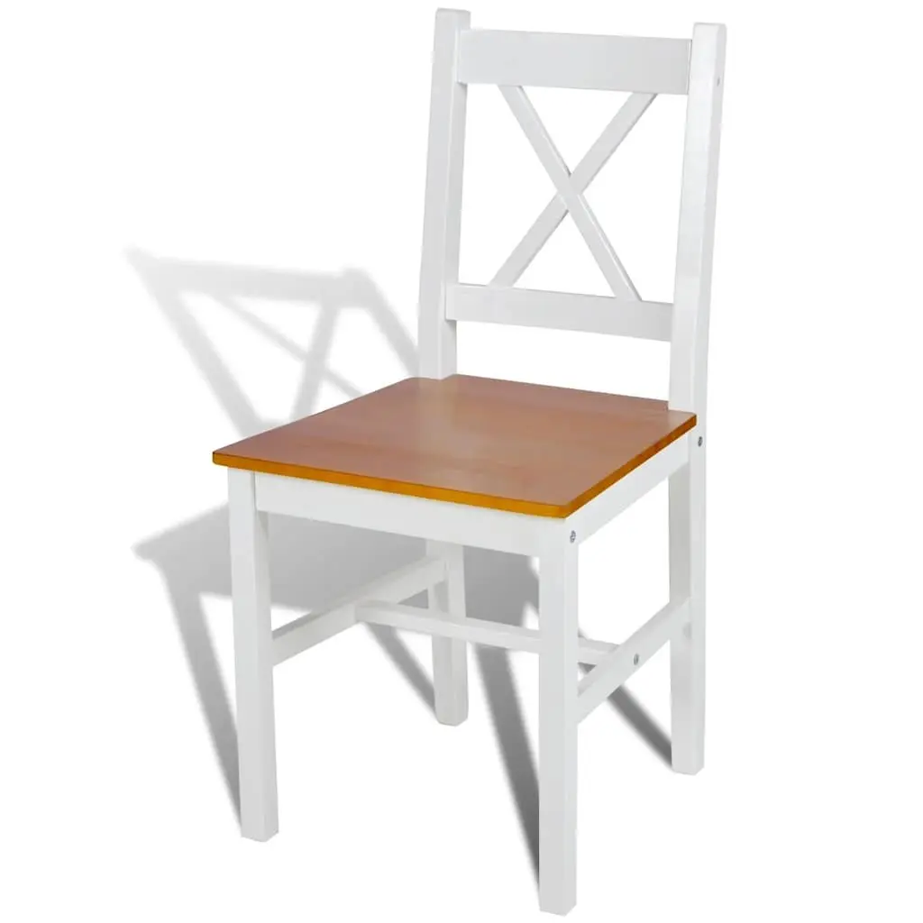 White Wooden Dining Chair Set of 2