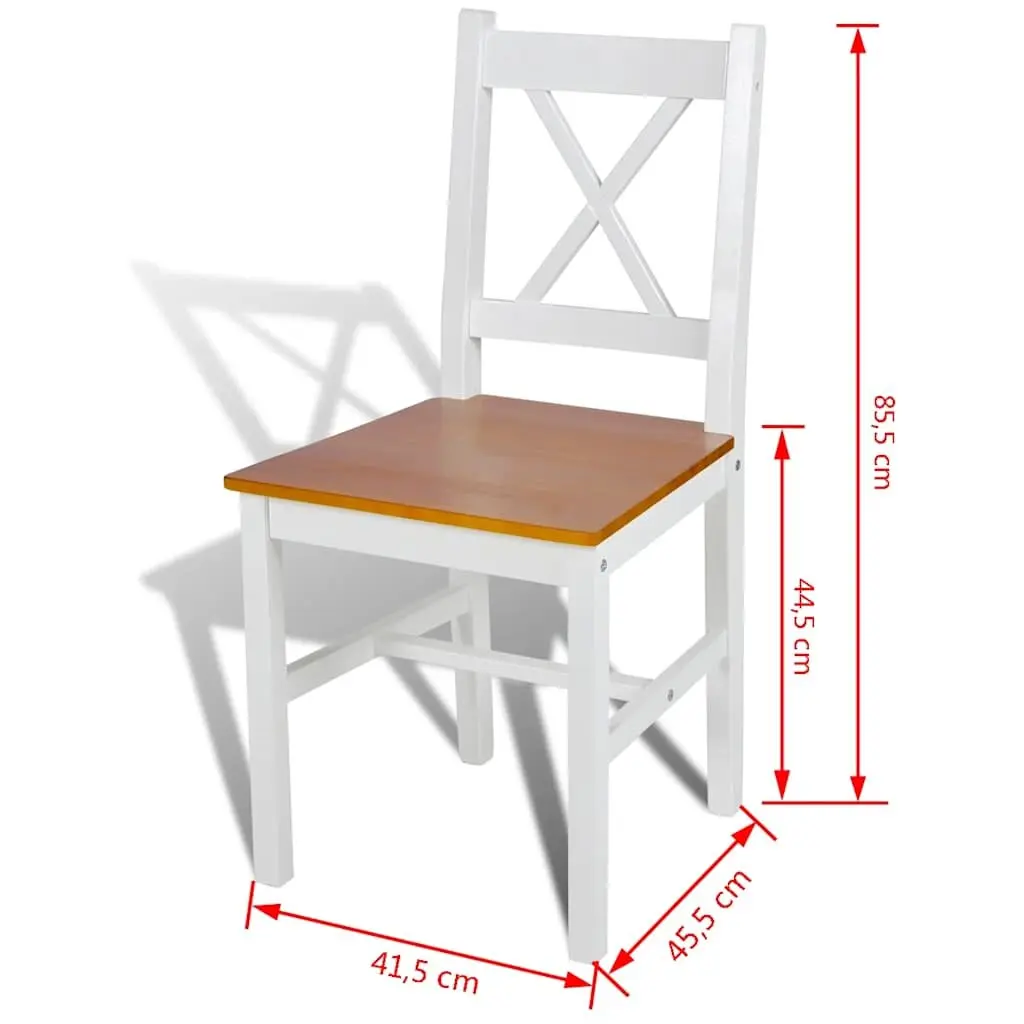 White Wooden Dining Chair Set of 2