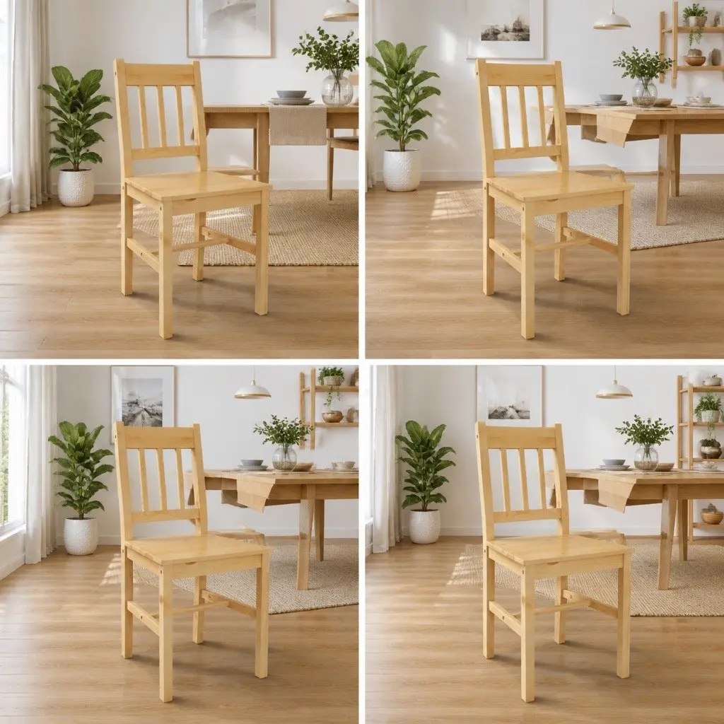 4-Piece Dining Chair Set in Beige