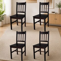 Value Set of 4 Ergonomic Wooden Dining Chairs