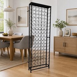 Wine Rack Standing Metal Storage 108 Bottle Holder Wall Mount Display Cabinet