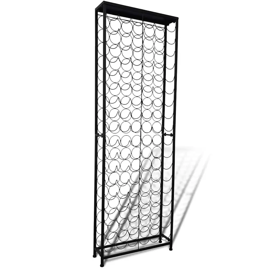 Wine Rack Standing Storage 108 Bottle Holder Black Wrought Iron