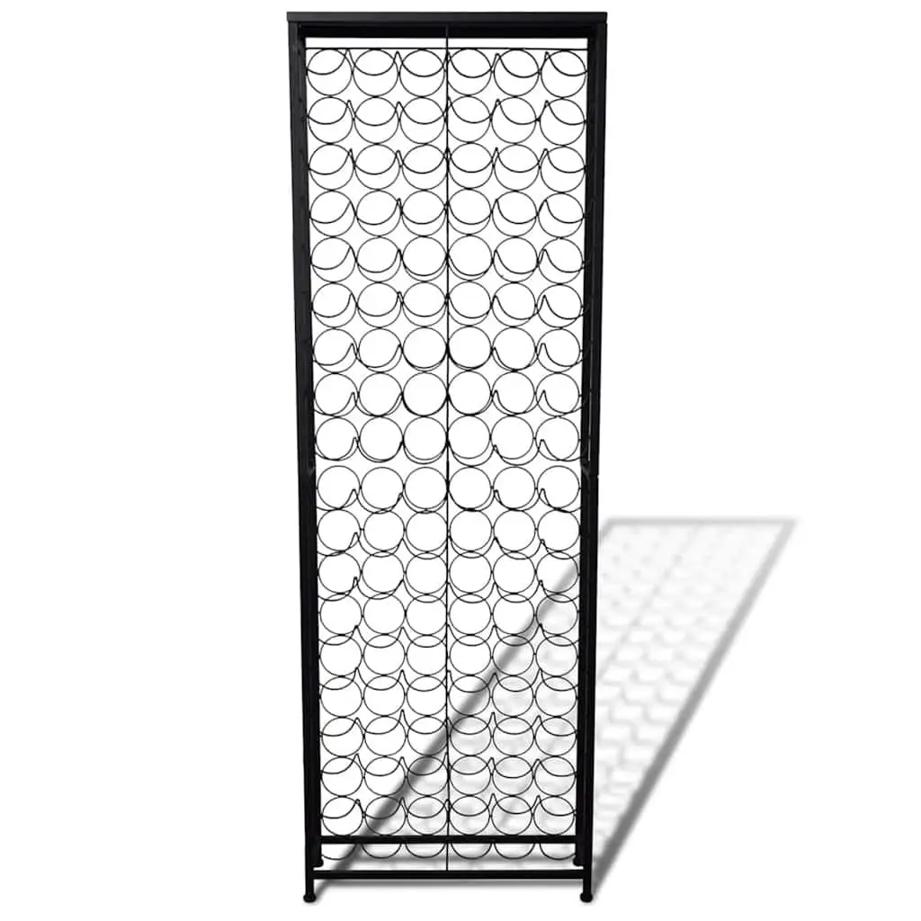 Wine Rack Standing Storage 108 Bottle Holder Black Wrought Iron