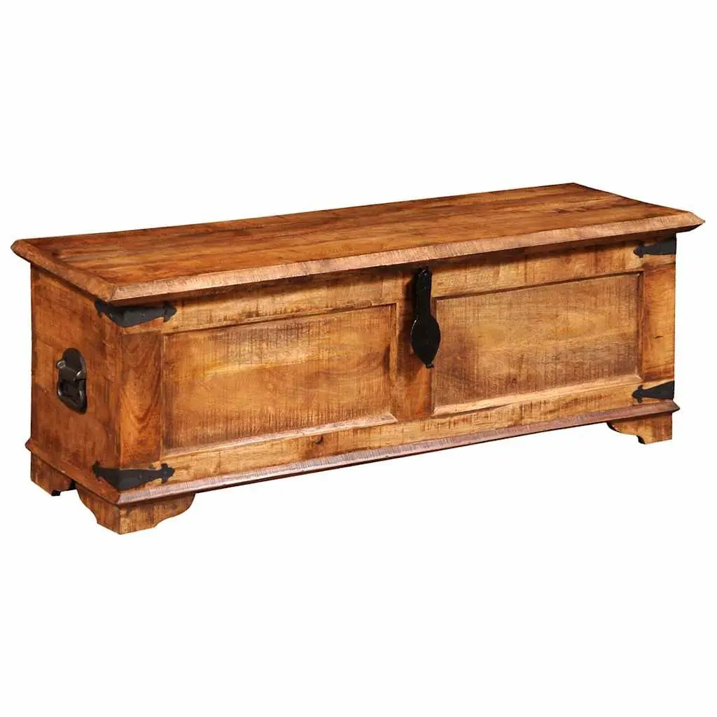 Storage Chest Handmade Solid Wood Brown Rough Mango Bedroom Cabinet Box