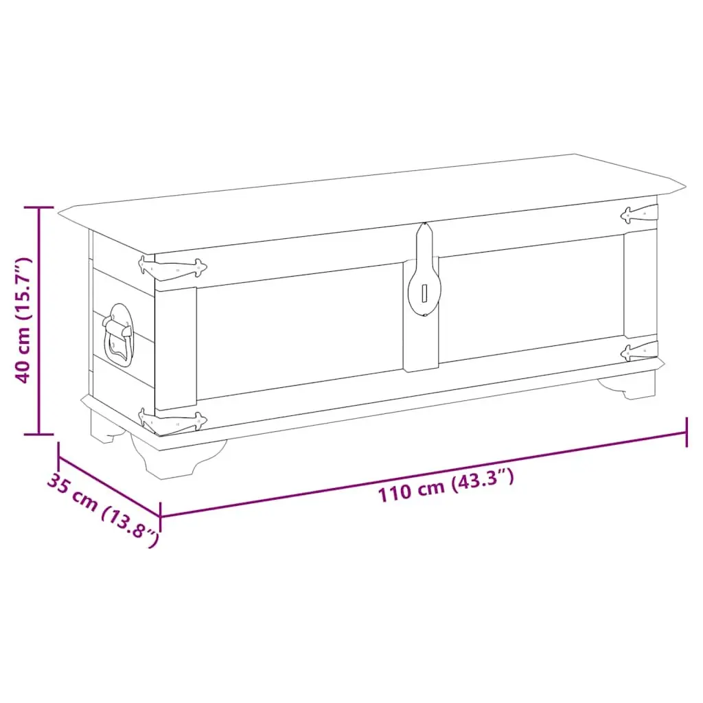 Storage Chest Handmade Solid Wood Brown Rough Mango Bedroom Cabinet Box