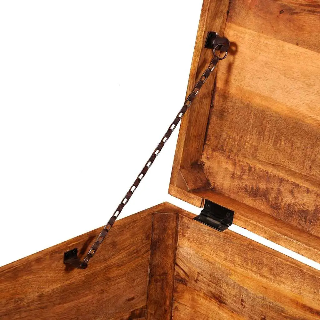 Storage Chest Handmade Solid Wood Cubic Brown Rough Mango Wood