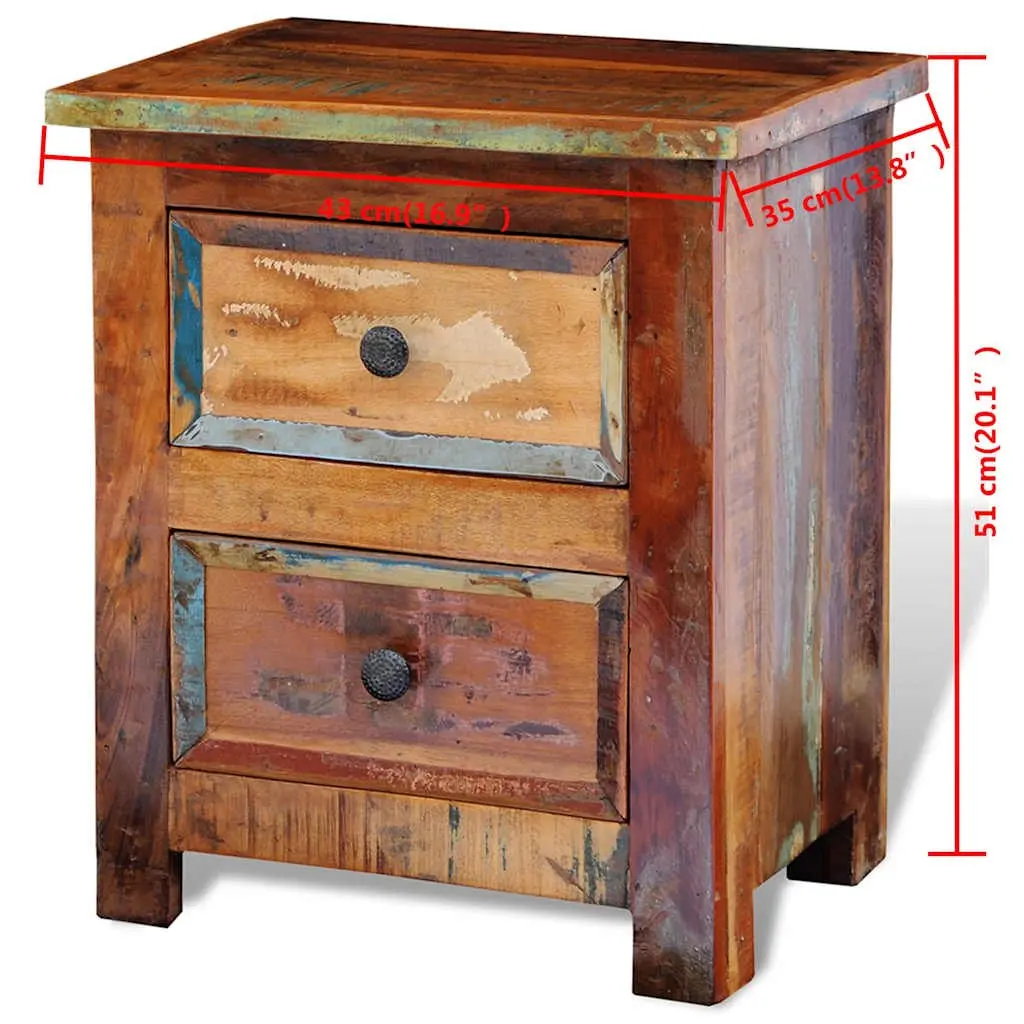 2-Drawer Reclaimed Wood Nightstand