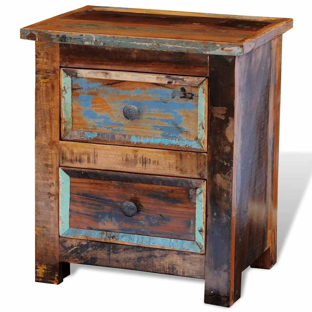 2-Drawer Reclaimed Wood Nightstand