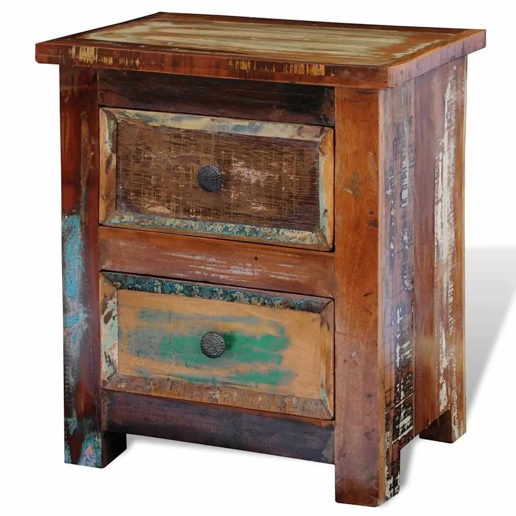 2-Drawer Reclaimed Wood Nightstand