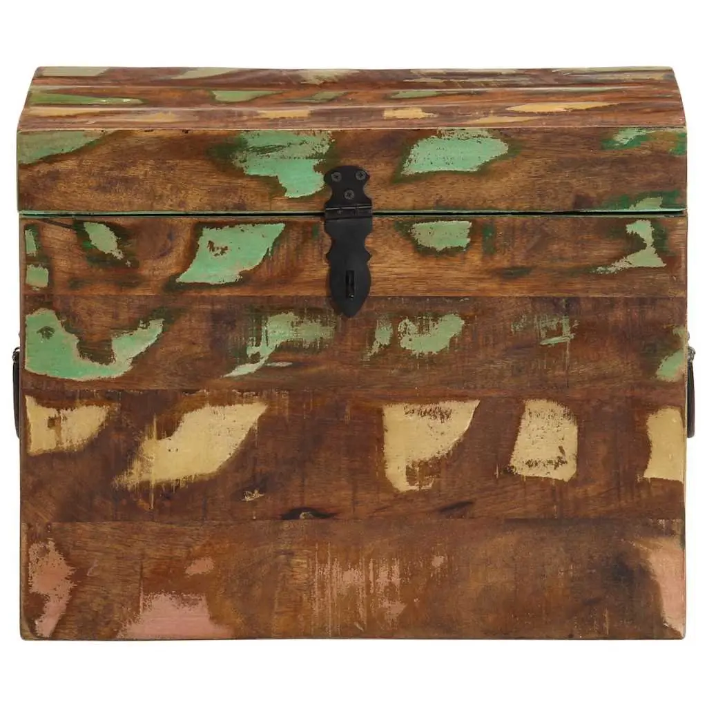 Wooden Storage Box Antique Style Brown Reclaimed Wood Home Furniture
