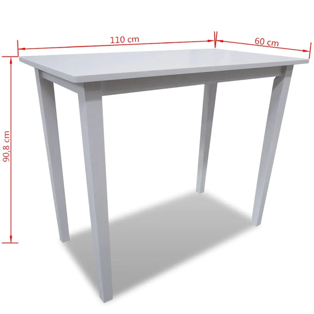 Wooden Bar Table Kitchen Dining Room Console Tall White