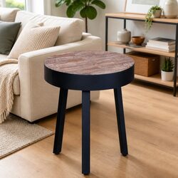 Warm and Functional Reclaimed Wood Side Table