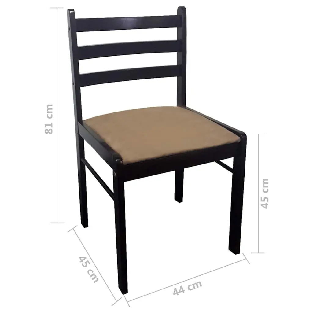Dining Chairs Set of 4 Kitchen Seating Brown Wooden Frame Padded Velvet Seat