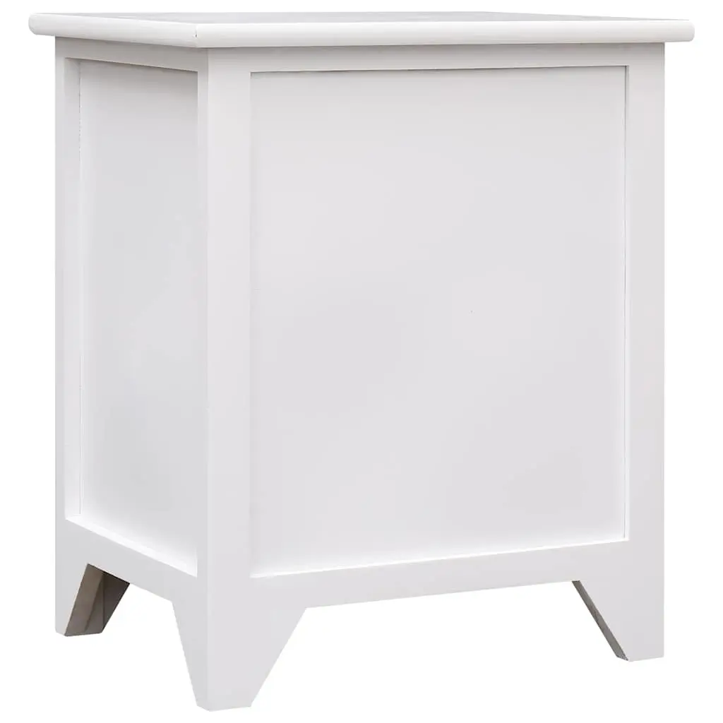 Bedside Tables Set of 2 White Nightstands with Drawers Storage