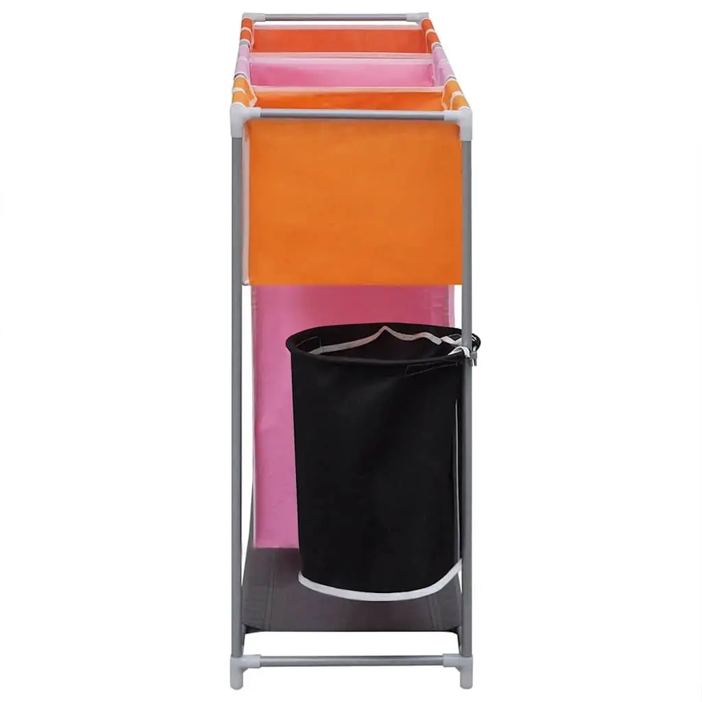 3-Section Laundry Sorter Hamper Organiser Multicolour