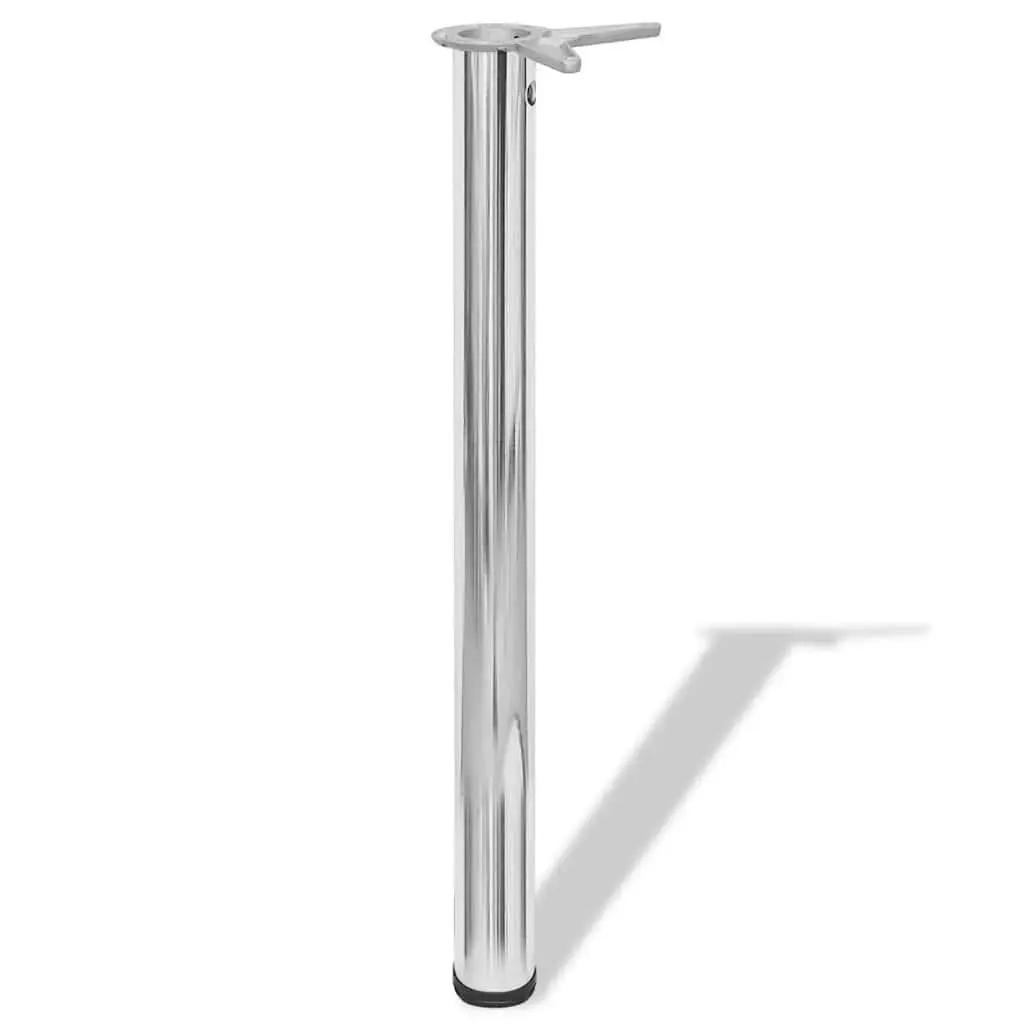 Table Legs Adjustable Set 4 pcs Silver Chrome Replacement Furniture Hardware