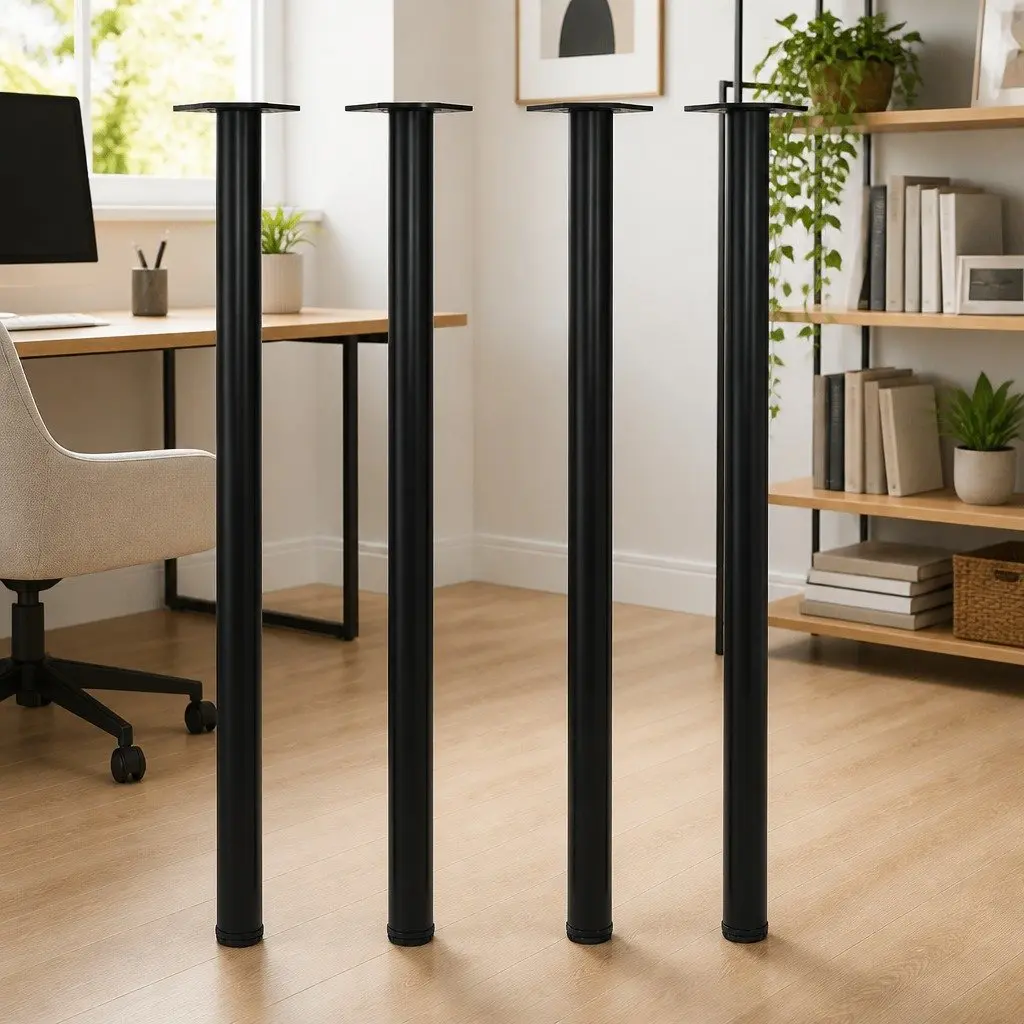 Table Legs Adjustable Black 1100mm Set 4 Pieces