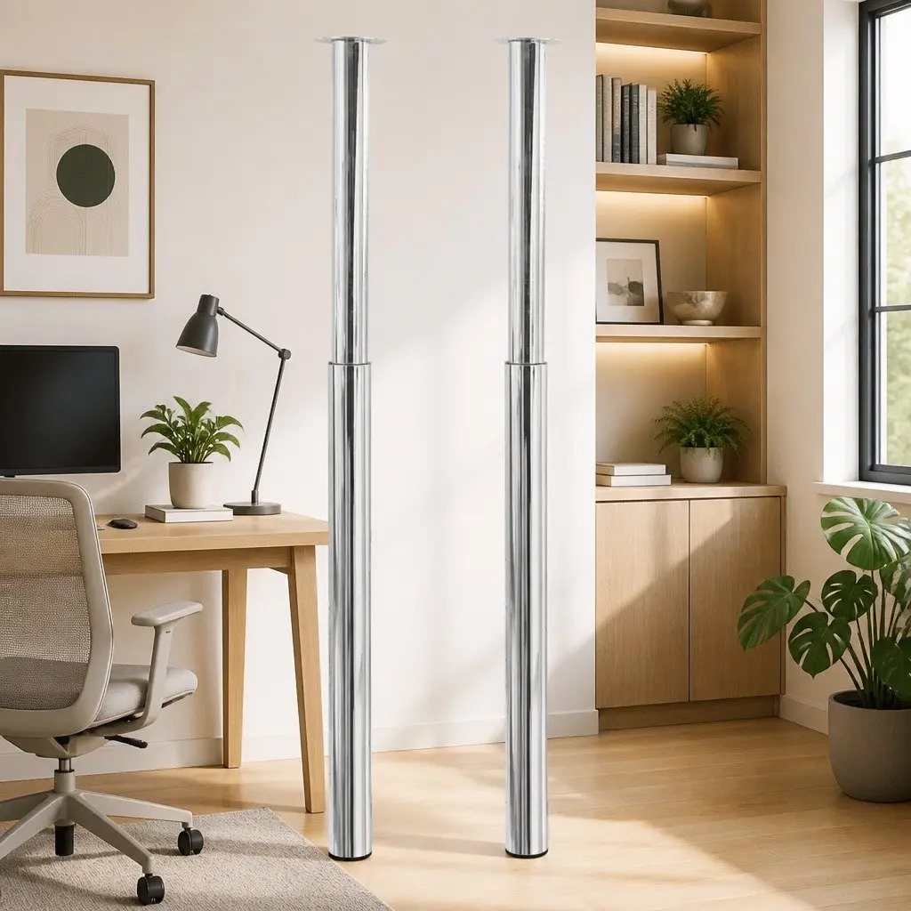 Chrome Table Legs Adjustable 710mm-1100mm Set of 2