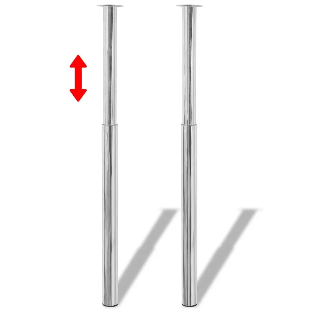 Chrome Table Legs Adjustable 710mm-1100mm Set of 2