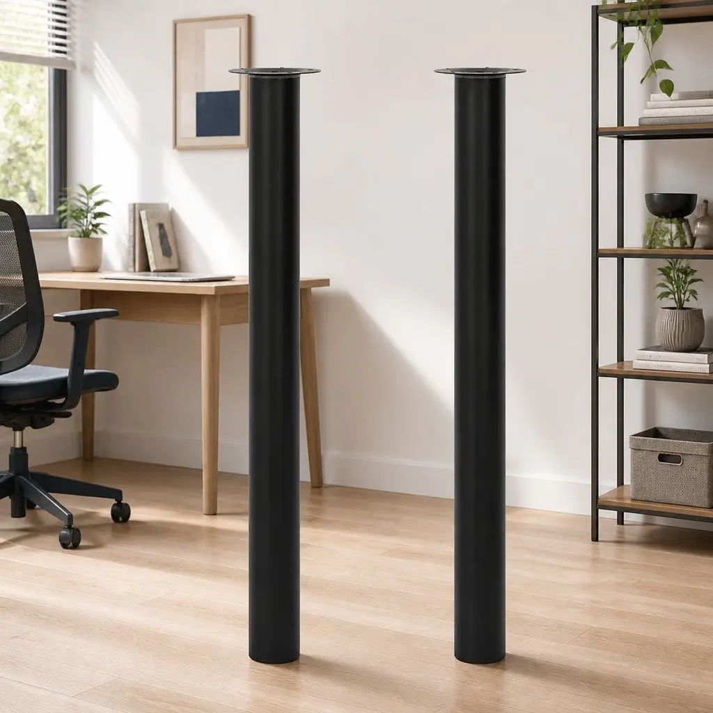 Black Telescopic Table Legs Set of Two
