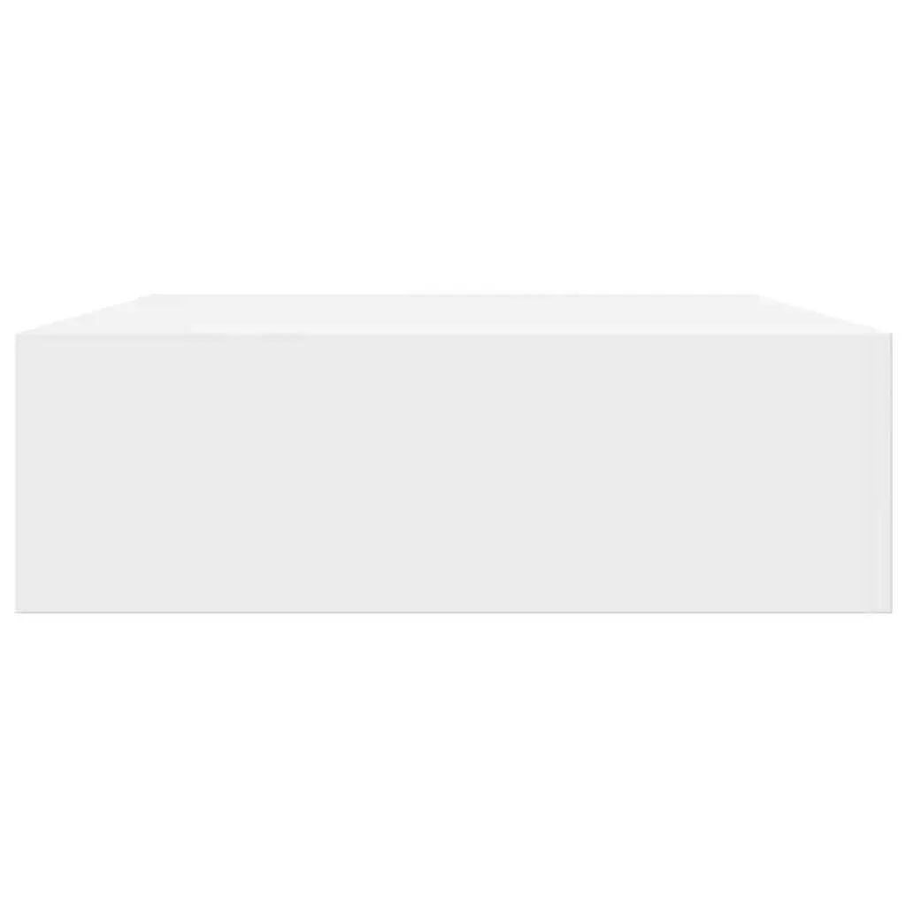 White Floating Shelf with Drawer for Small Items