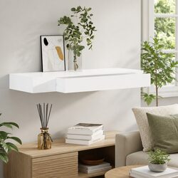 Reliable White Wall Shelf with Drawer Storage