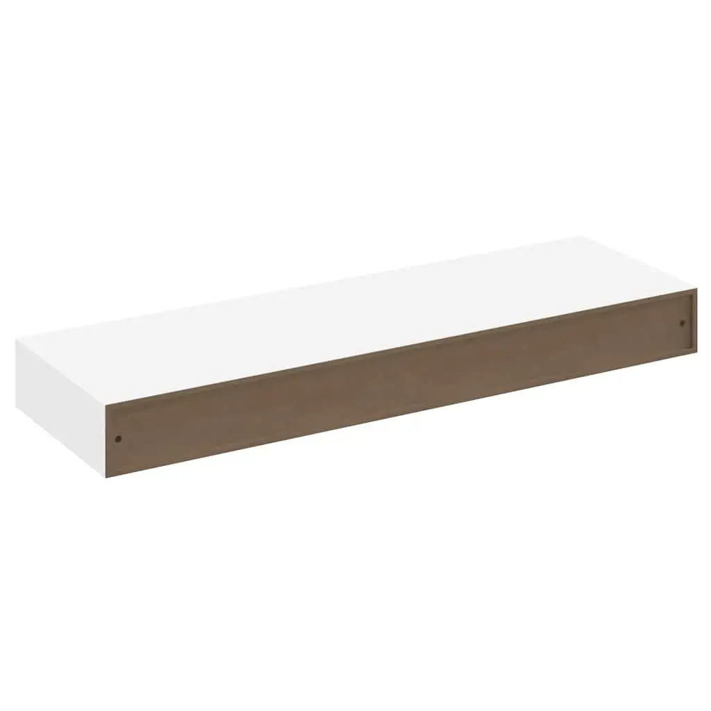 White Wall Shelf with Drawer Storage