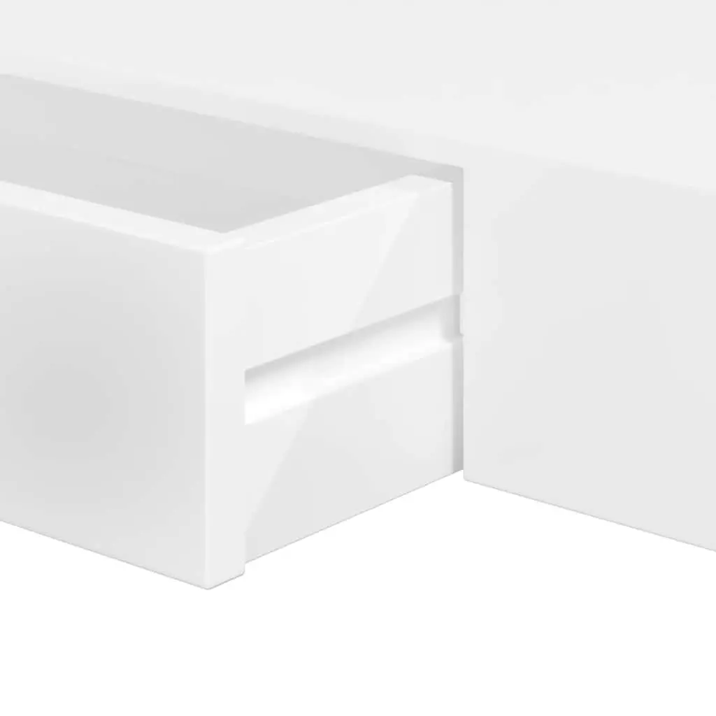 White Wall Shelf with Drawer Storage