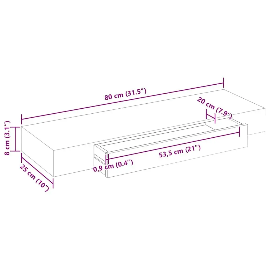 White Wall Shelf with Drawer Storage