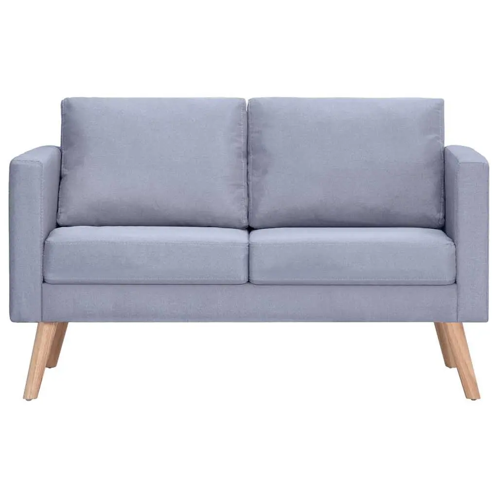 2-Seater Sofa Grey Fabric Couch Living Room Furniture