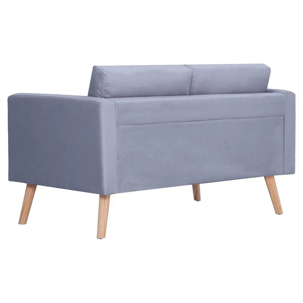 2-Seater Sofa Grey Fabric Couch Living Room Furniture