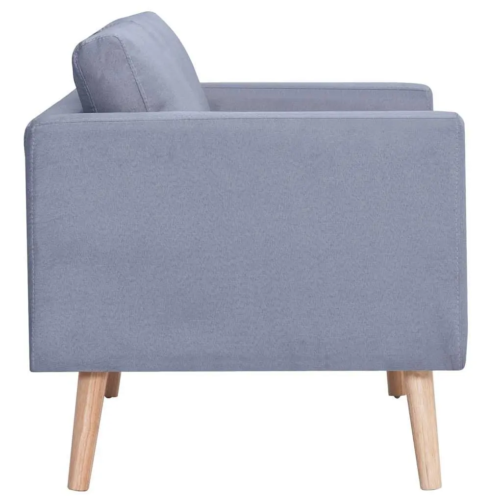 2-Seater Sofa Grey Fabric Couch Living Room Furniture