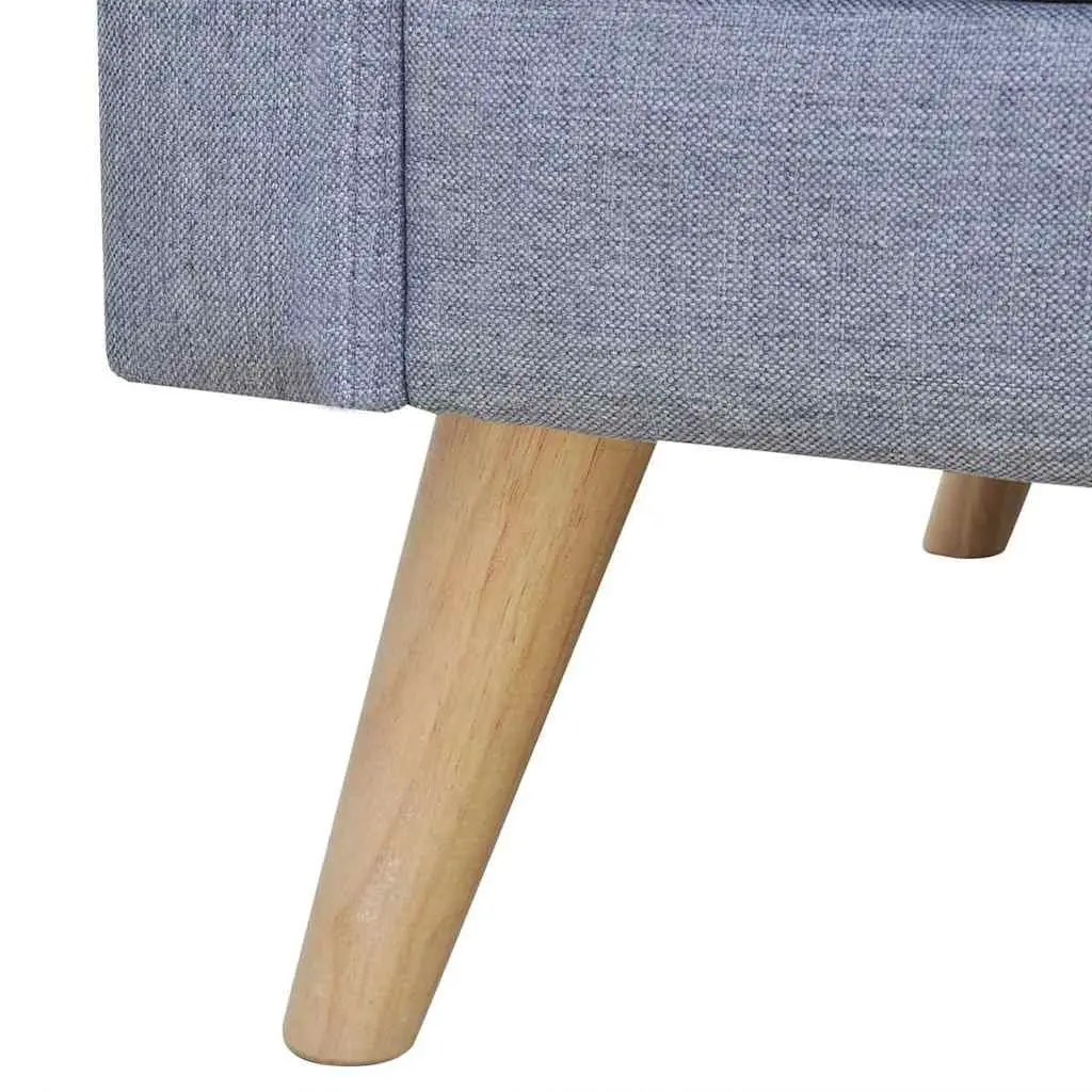 2-Seater Sofa Grey Fabric Couch Living Room Furniture