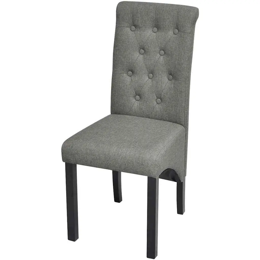 Light Grey Dining Chairs Set of 2 with Solid Legs