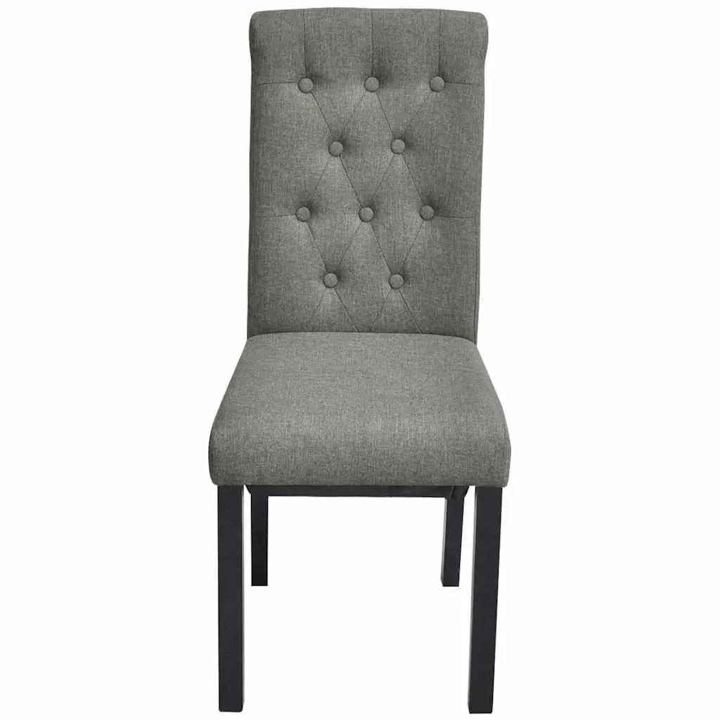 Light Grey Dining Chairs Set of 2 with Solid Legs