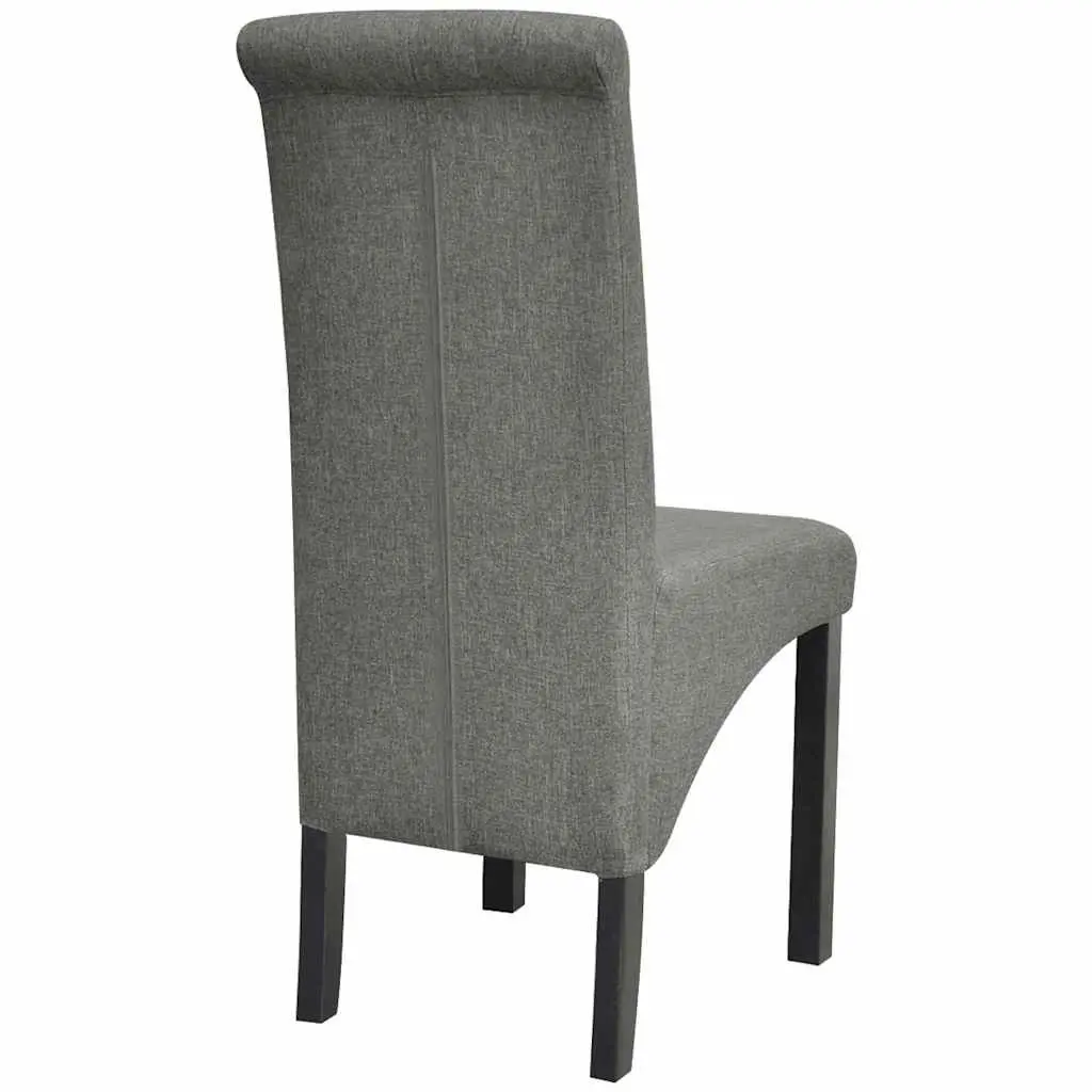 Light Grey Dining Chairs Set of 2 with Solid Legs