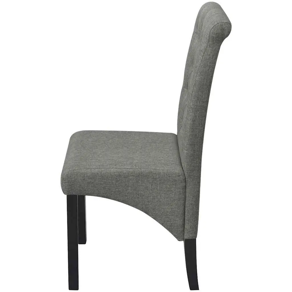Light Grey Dining Chairs Set of 2 with Solid Legs