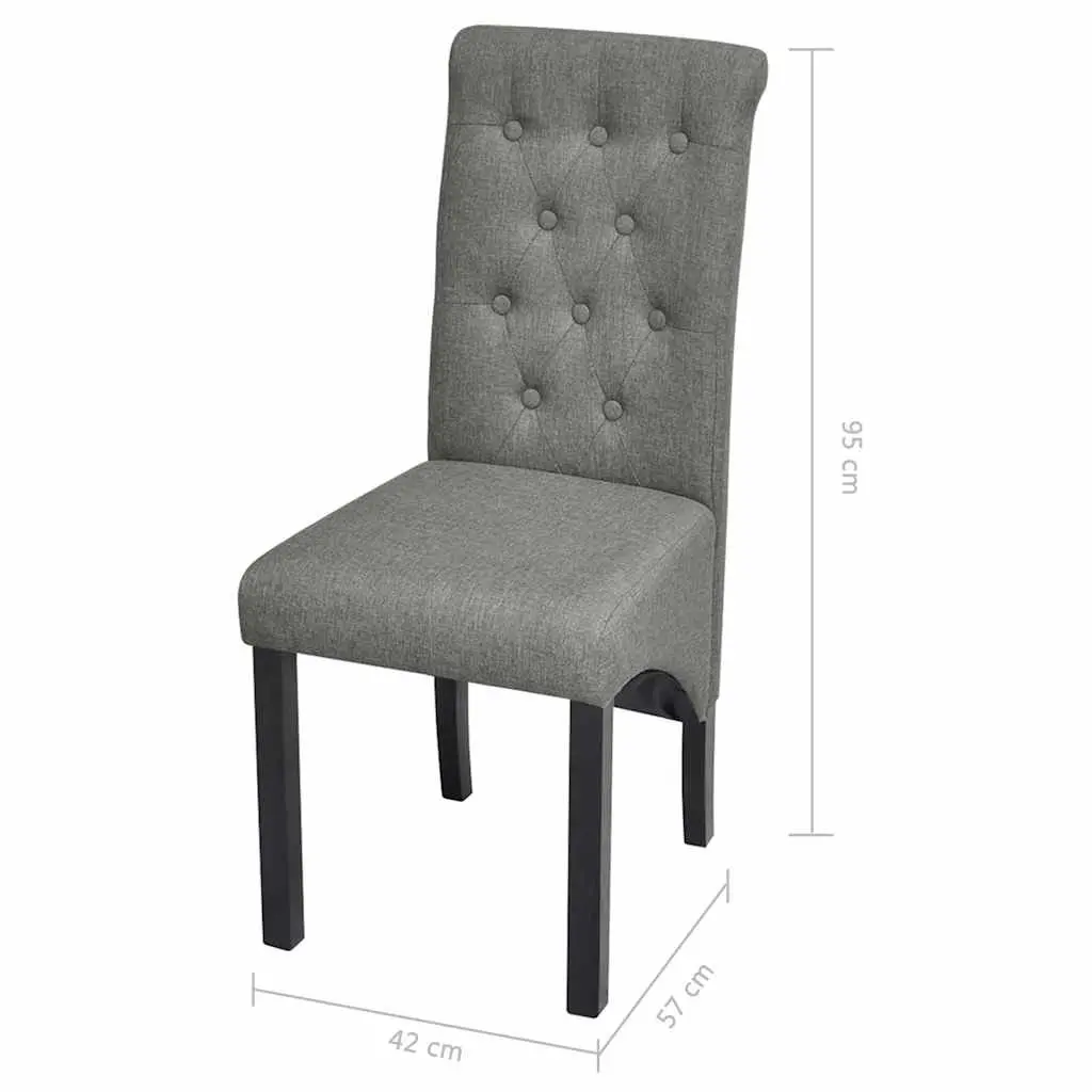Light Grey Dining Chairs Set of 2 with Solid Legs