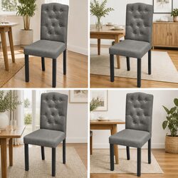 Value-Oriented Grey Upholstered Dining Chairs Set