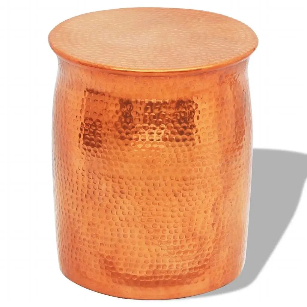 Aluminium Stool Side Table Decorative Gold Hammered Finish