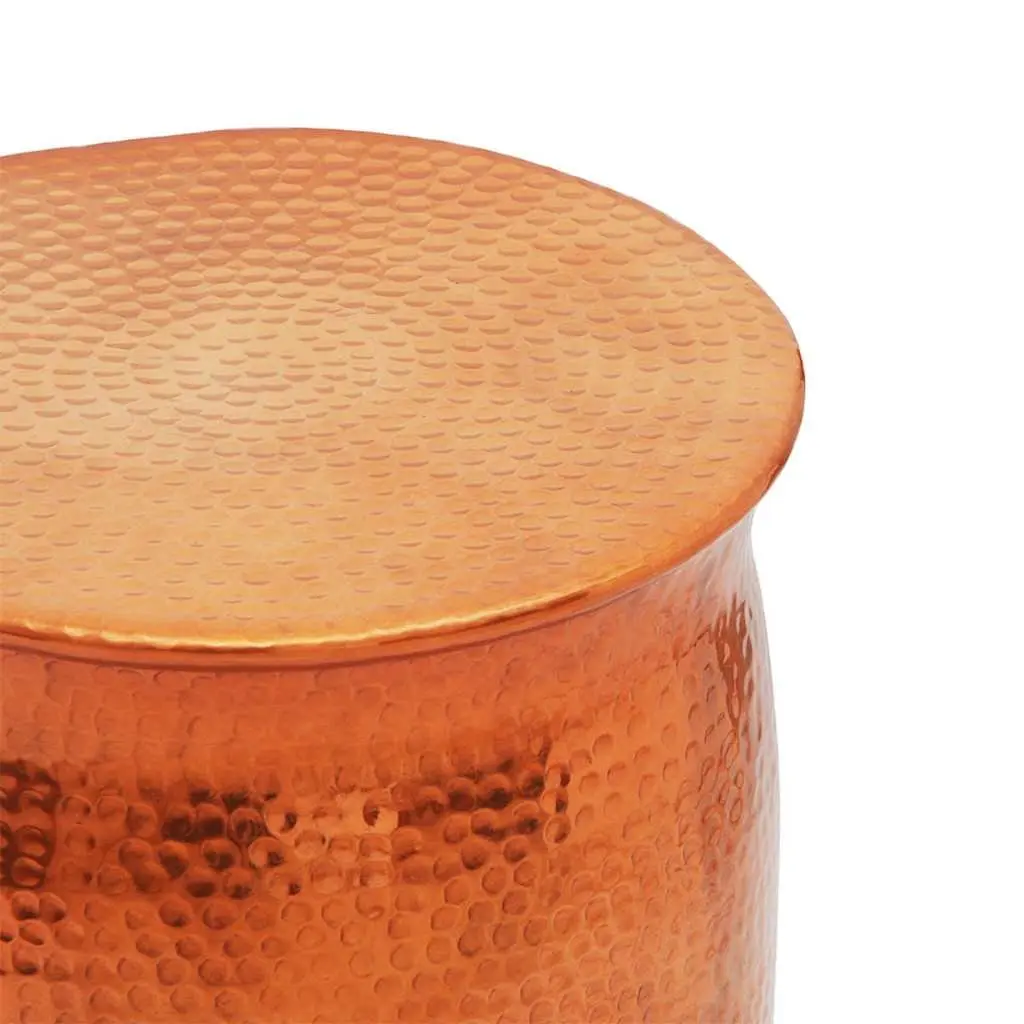 Aluminium Stool Side Table Decorative Gold Hammered Finish