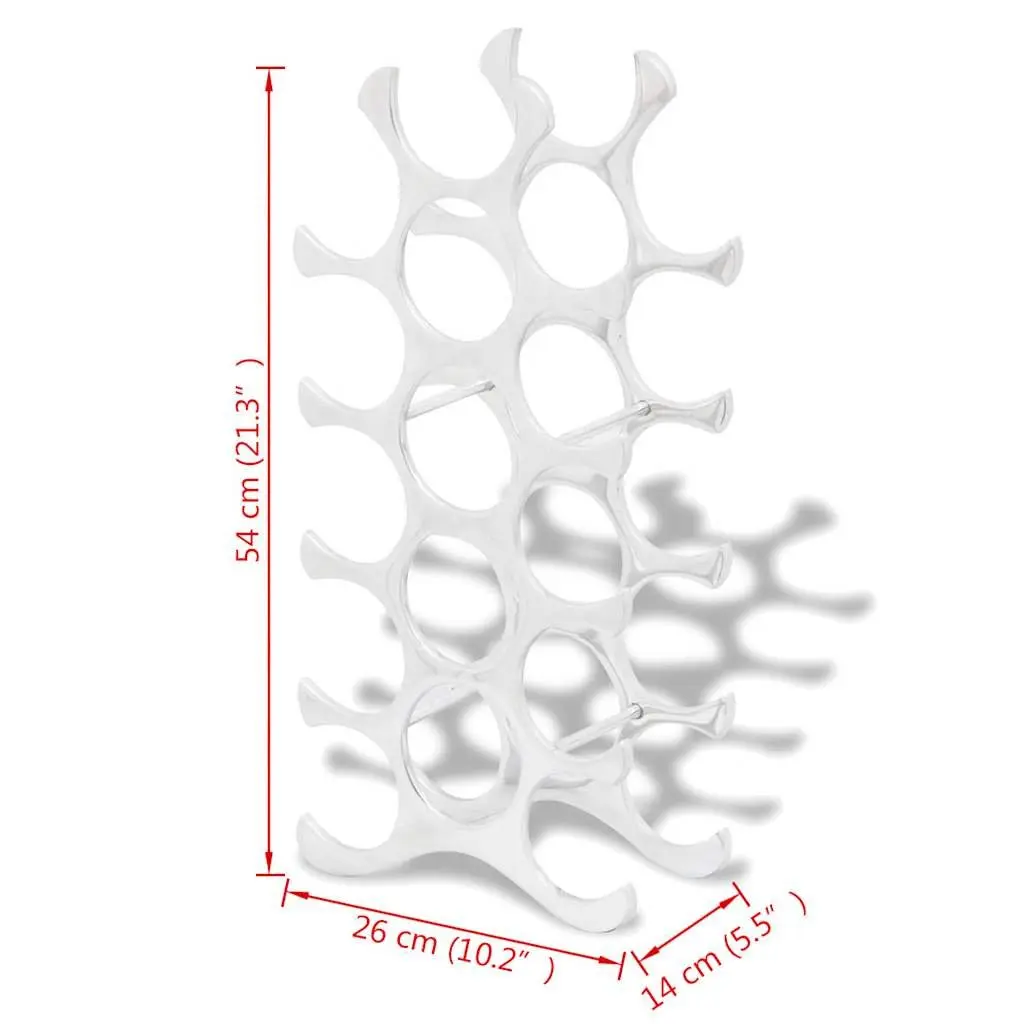 Wine Rack Silver Modern Storage Display Stand 15 Bottles