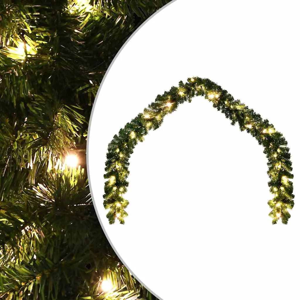 Christmas Garland Indoor Outdoor Decoration 10m Green LED Lights