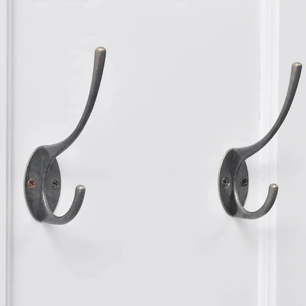 Coat Racks Baroque Style Organising 2 Pieces White Steel Hooks Home Decor
